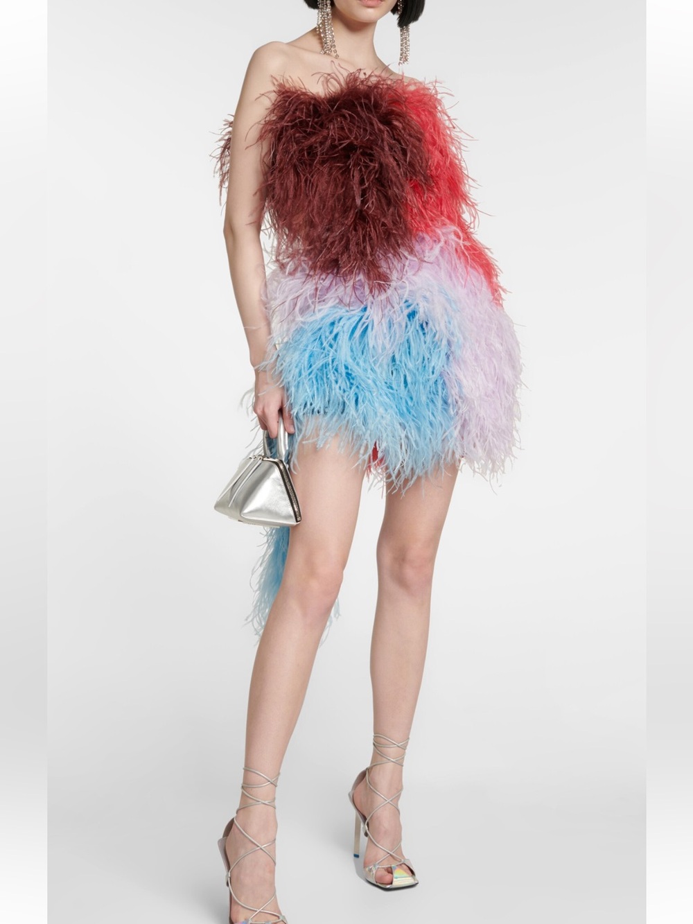The Attico Keri Feather-Embellished Mini Dress - Brand New With Tags